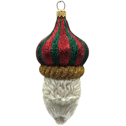 Patricia Breen Carnival Noel Red Green Santa Claus Head Christmas Tree Ornament