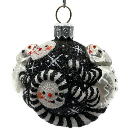 Patricia Breen For James Twice Snow Faces Chameleon Striped Christmas Ornament