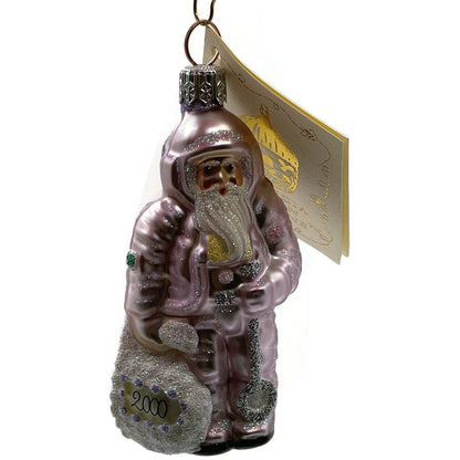 Patricia Breen Miniature Millennium Santa Lavender White Christmas Ornament 9948