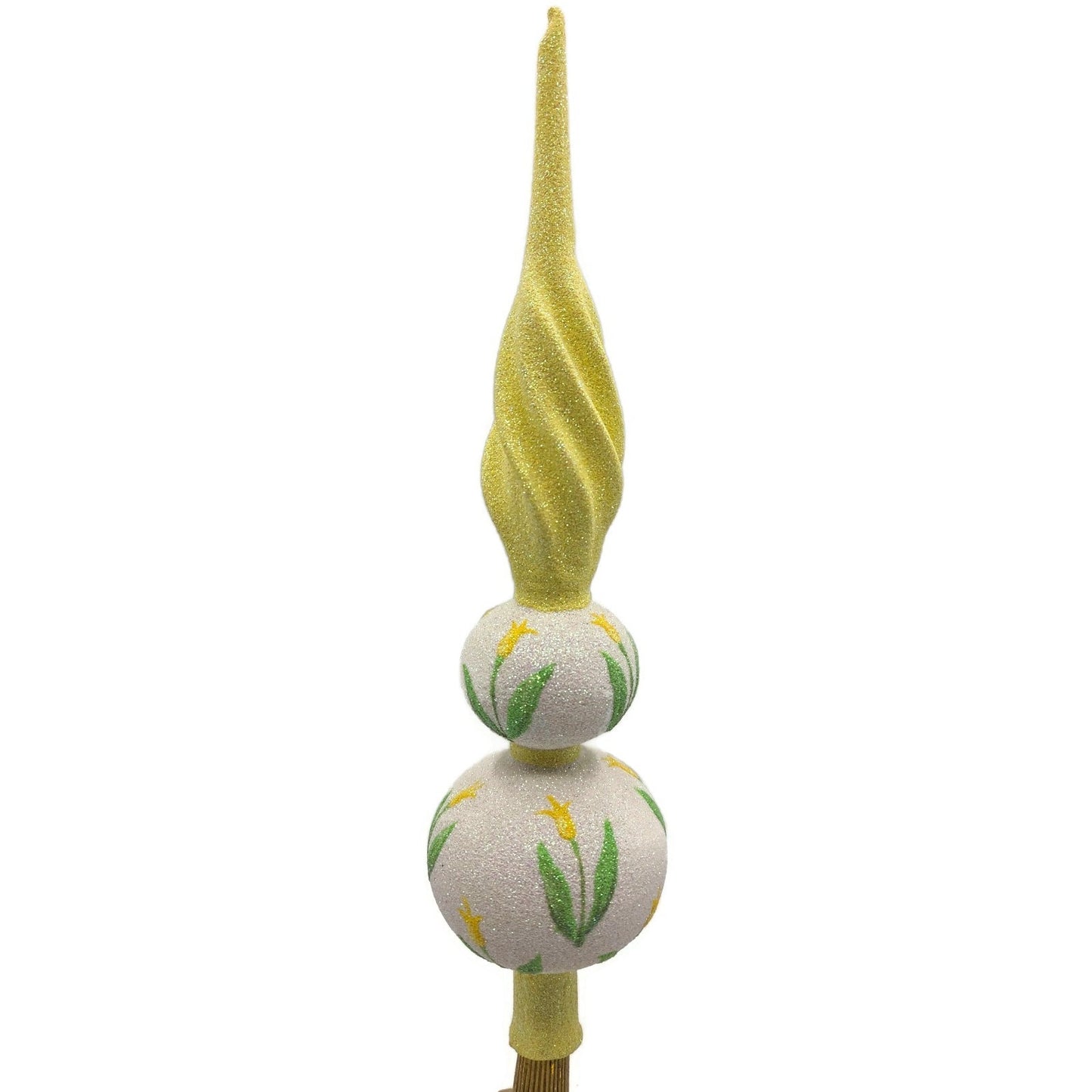 Patricia Breen Miniature Tulip Finial Flowers White Yellow Spring Tree Topper