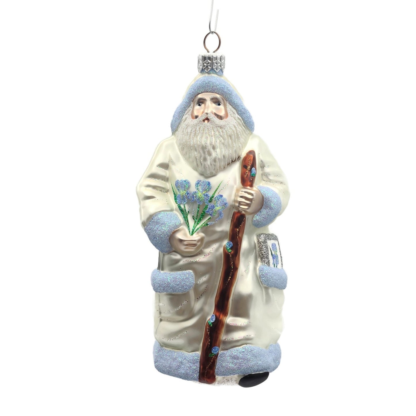 Patricia Breen Santa for Kevin Spring Pearl Blue Christmas Holiday Tree Ornament