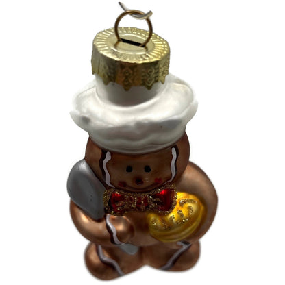 Gingerbread Baker Cookie Glitter Glass Sweets Glass Christmas Tree Ornament