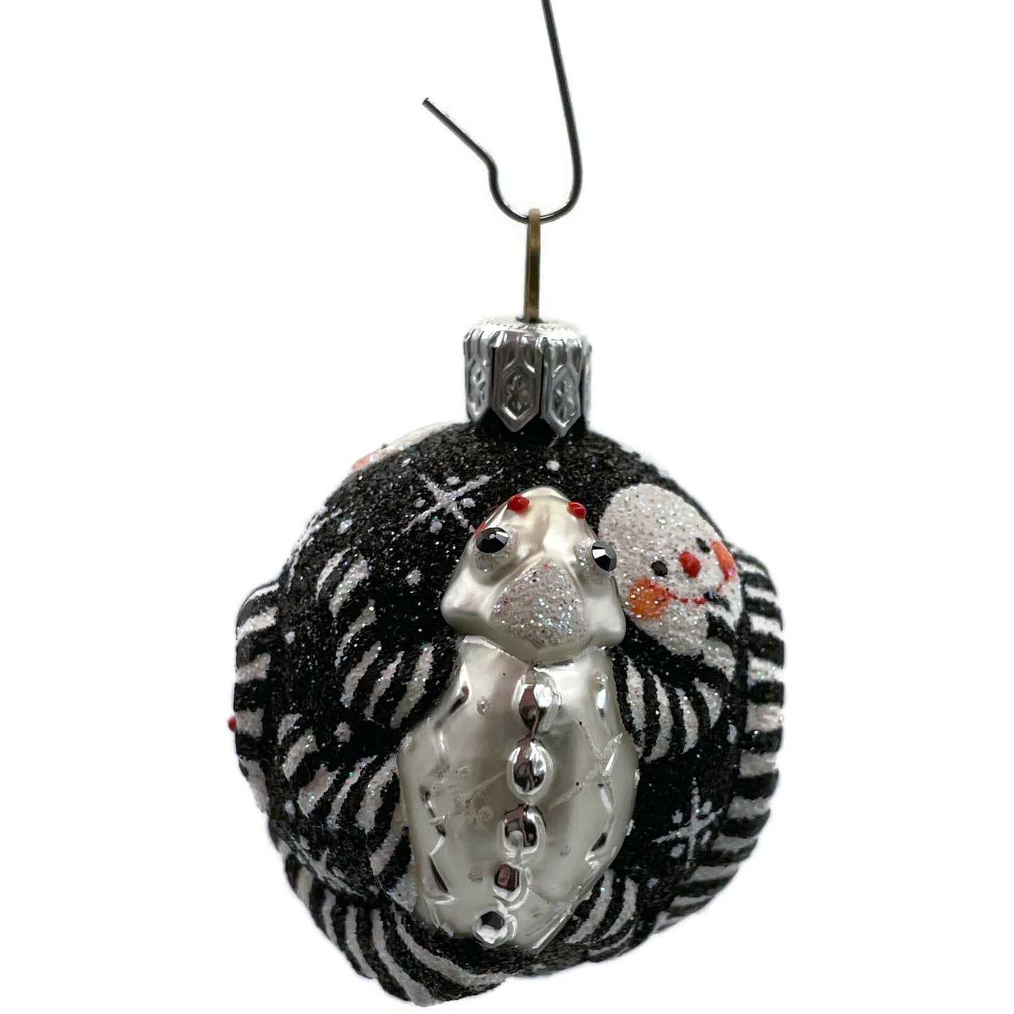 Patricia Breen For James Twice Snow Faces Chameleon Striped Christmas Ornament