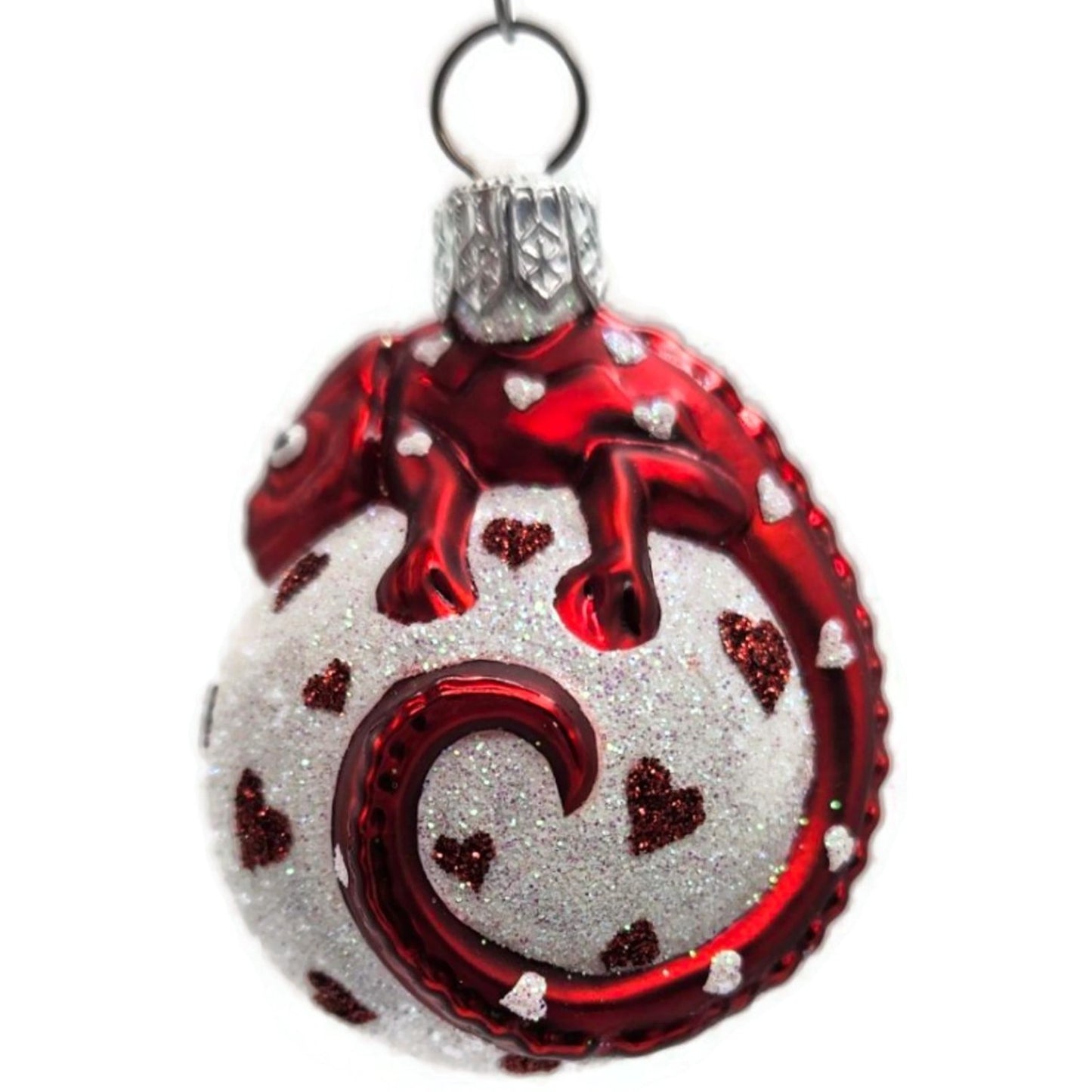 Patricia Breen Miniature Chameleon Surprise Hearts Valentines Christmas Ornament