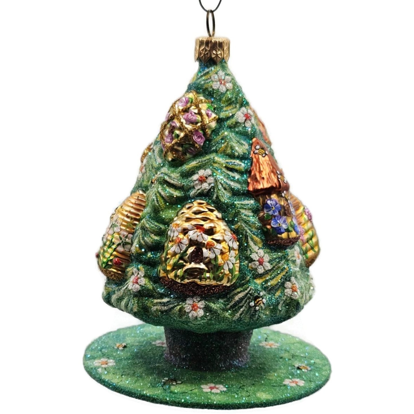 Patricia Breen Beeskep Topiary Green Flower Bees Spring Christmas Tree Sculpture