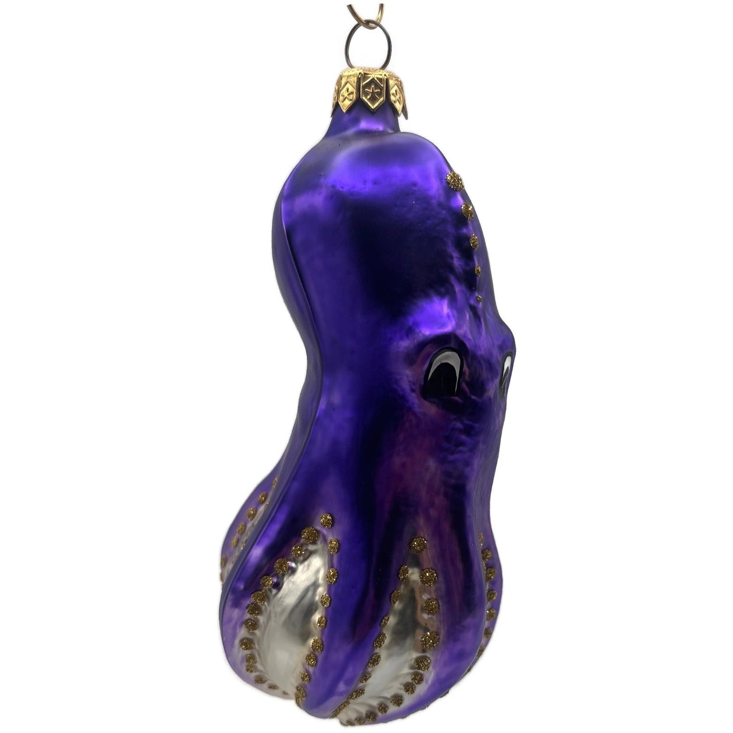 Patricia Breen Olivier Octopus Purple Gold Aquatic Christmas Ornament OOAK