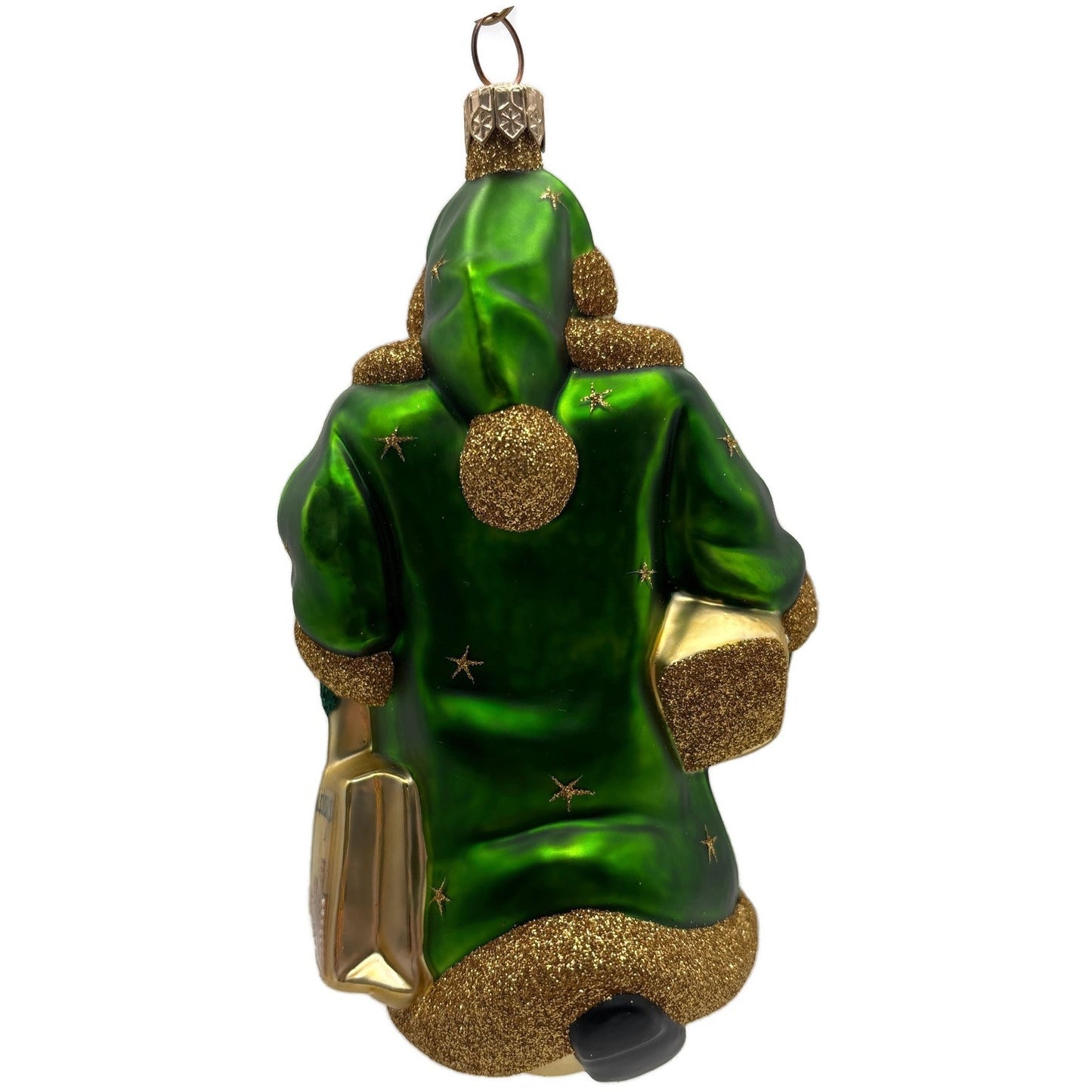 Patricia Breen City Santa Claus Green Ethnic Gold Stars Christmas Tree Ornament