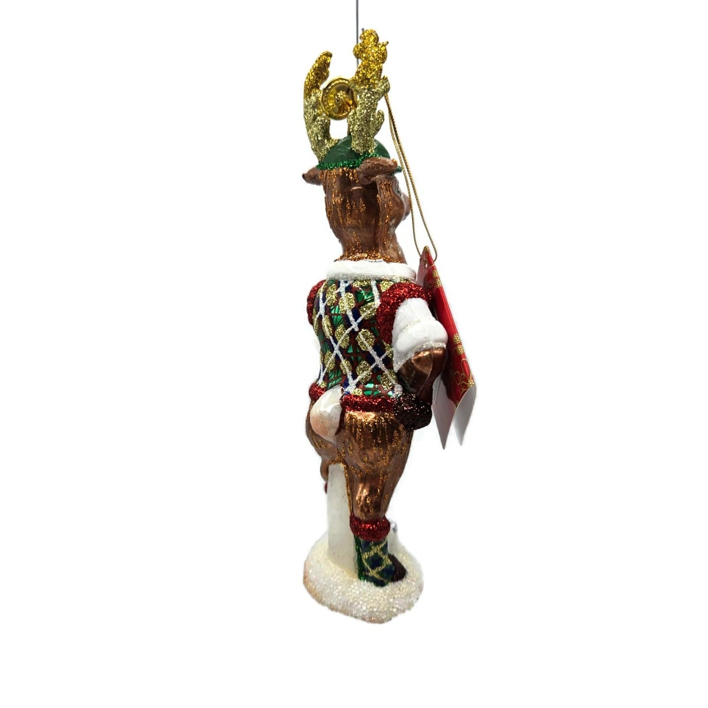 Juliska Country Estate Reindeer Games Comet Golf Club Glass Christmas Ornament