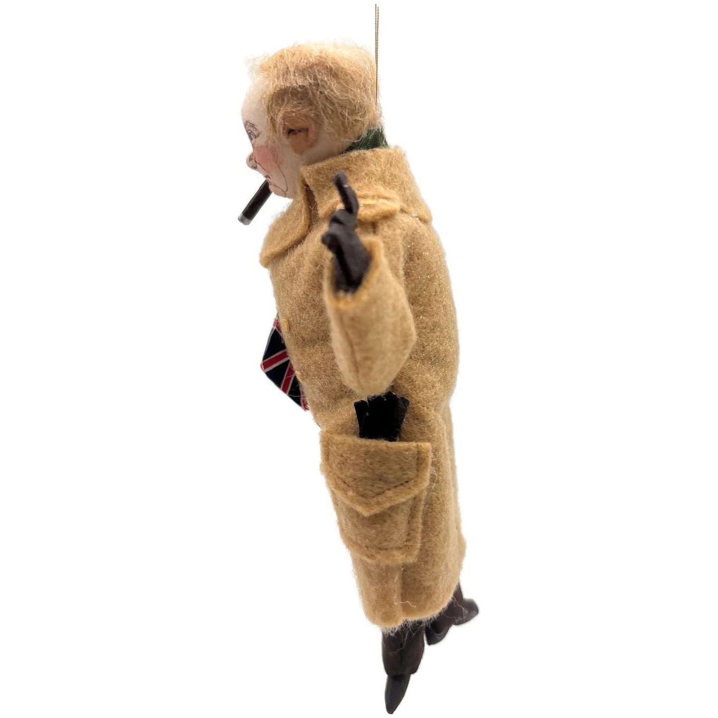Gladys Boalt Winston Churchill Handcrafted Fabric Christmas Tree Ornament Signed