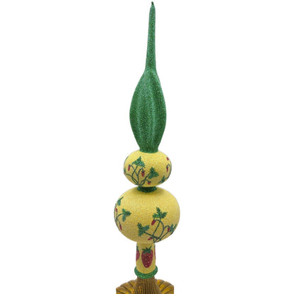 Patricia Breen Wild Strawberry Finial Fruit Yellow Green Christmas Tree Topper