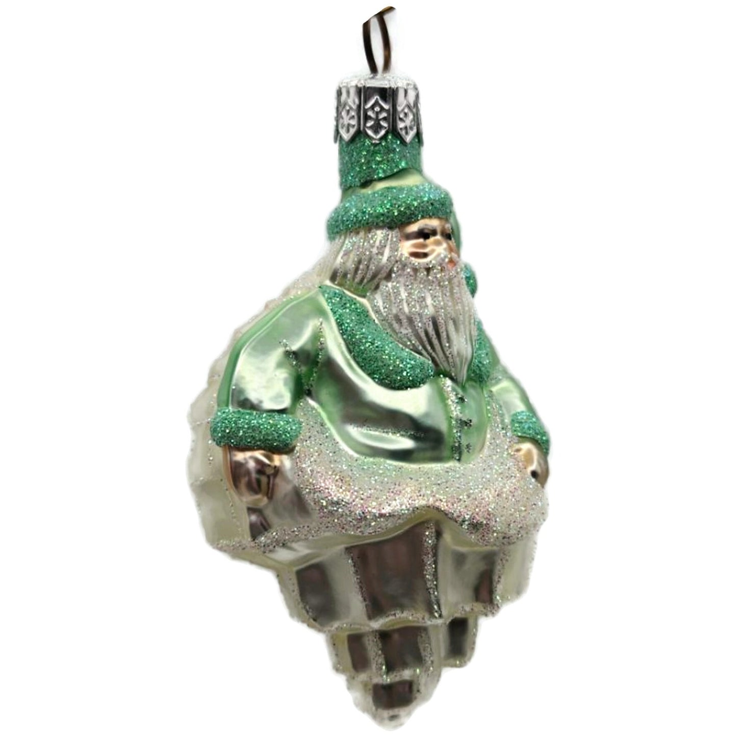 Patricia Breen Turitella Santa Green Aquatic Christmas Seashell Ornament 9939