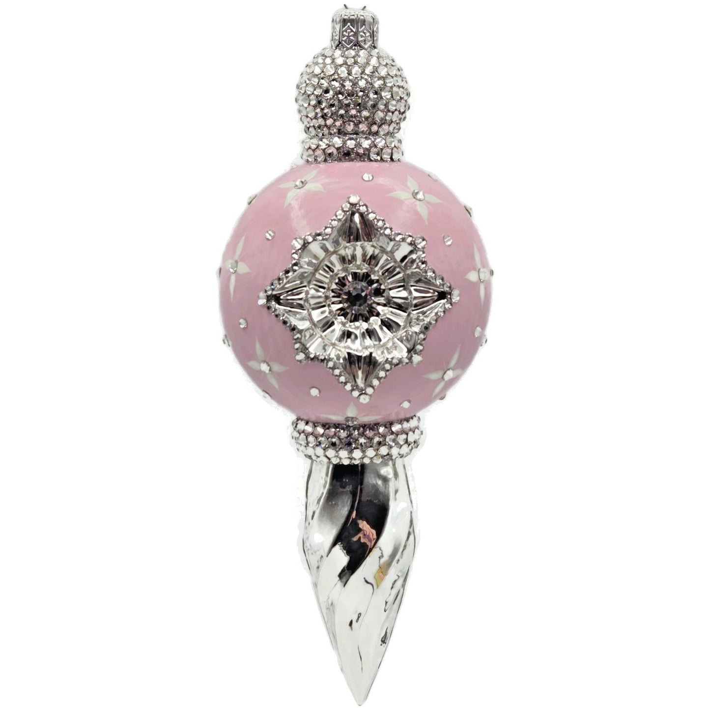Patricia Breen La Neige Pink Silver Reflector Christmas Tree Ornament CATZ Drop