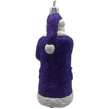 Patricia Breen Shhh Purple Black Bag Santa Claus Christmas Tree Ornament
