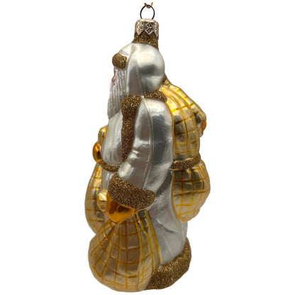 Patricia Breen Laden With Love Pearl Gold Santa Claus Christmas Tree Ornament