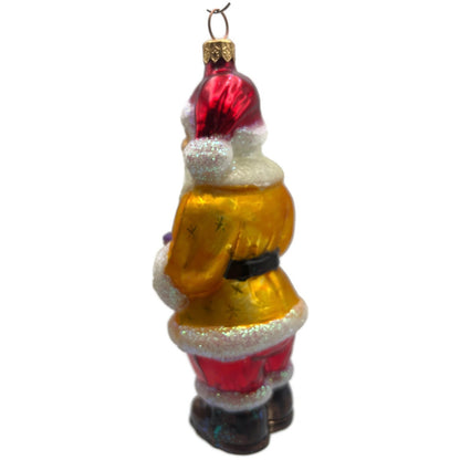 Christopher Radko Squeezebox Santa Yellow Christmas Tree Ornament 97-251-0