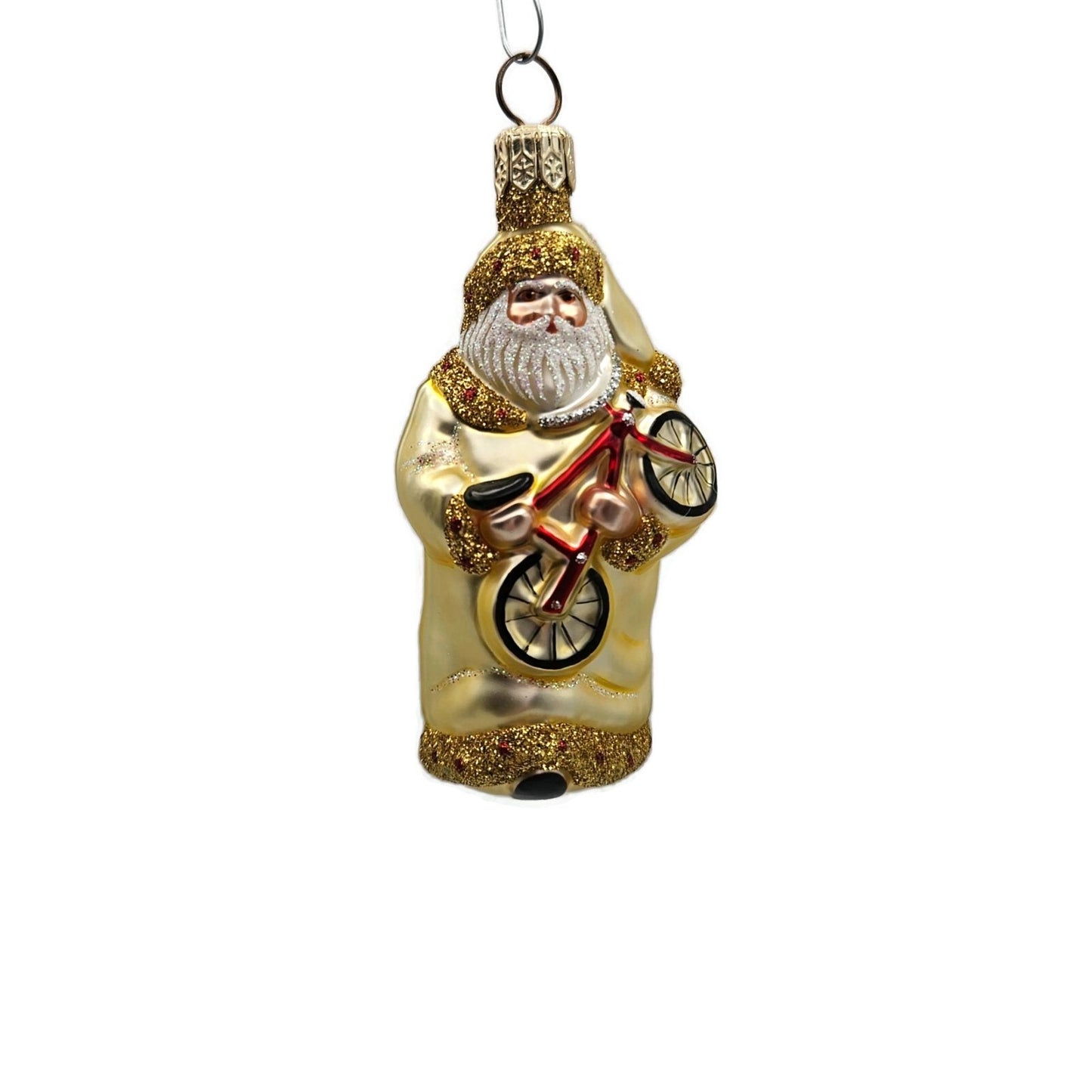 Patricia Breen The First Bicycle Gold Santa Claus Bike Christmas Tree Ornament