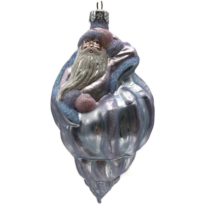 Patricia Breen Coastal Santa Periwinkle Matte Summer Nautical Christmas Ornament