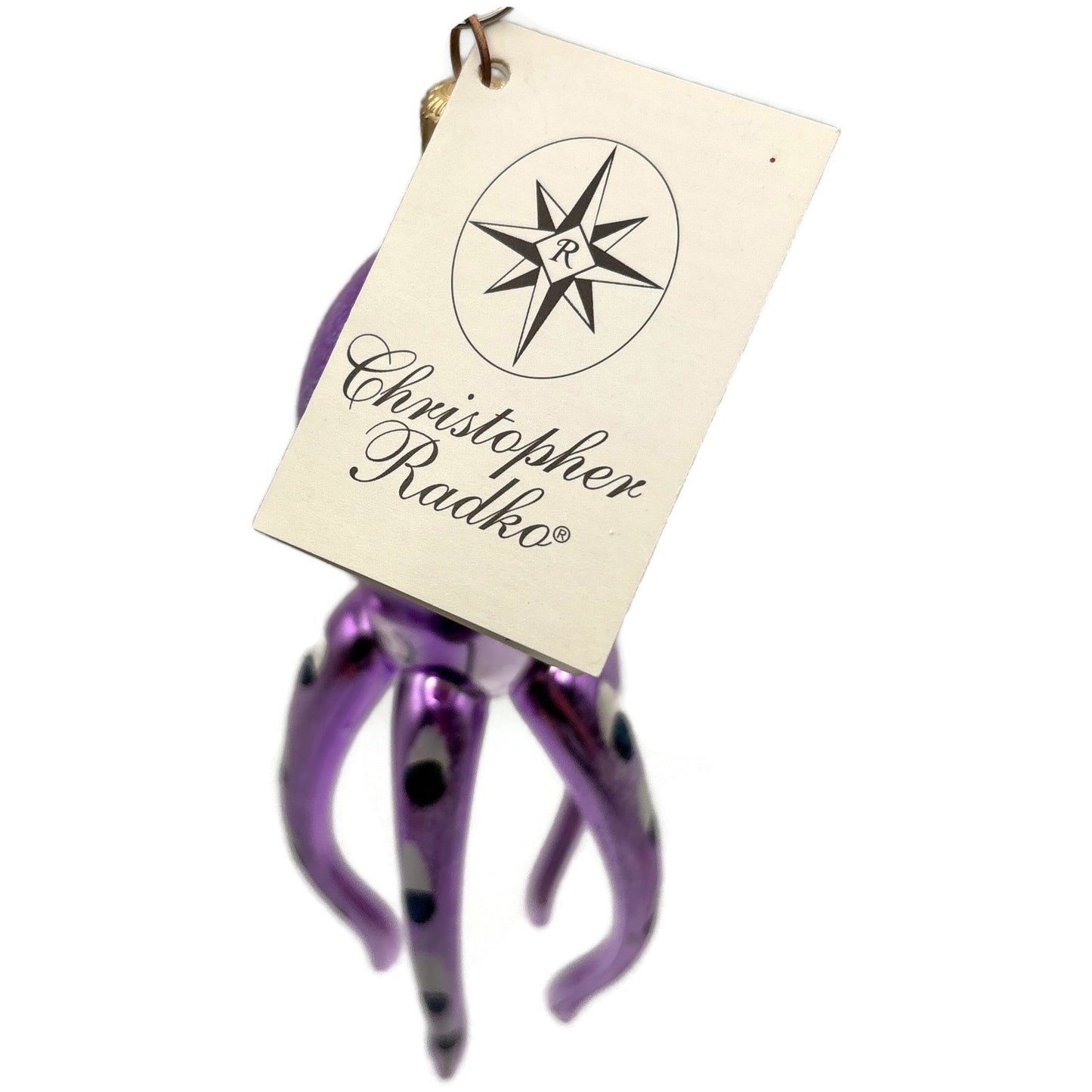 Christopher Radko Maxine Purple Octopus Glass Christmas Ornament 93-240-2