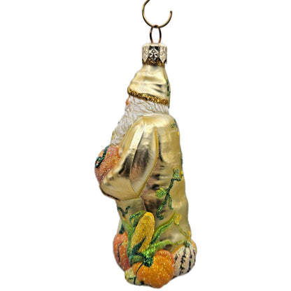 Patricia Breen Harvest Santa Gold Pumpkins Flowers Fall Christmas Ornament 2230