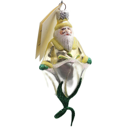 Patricia Breen Bluebell Yellow Santa Pearl Flower Spring Christmas Tree Ornament