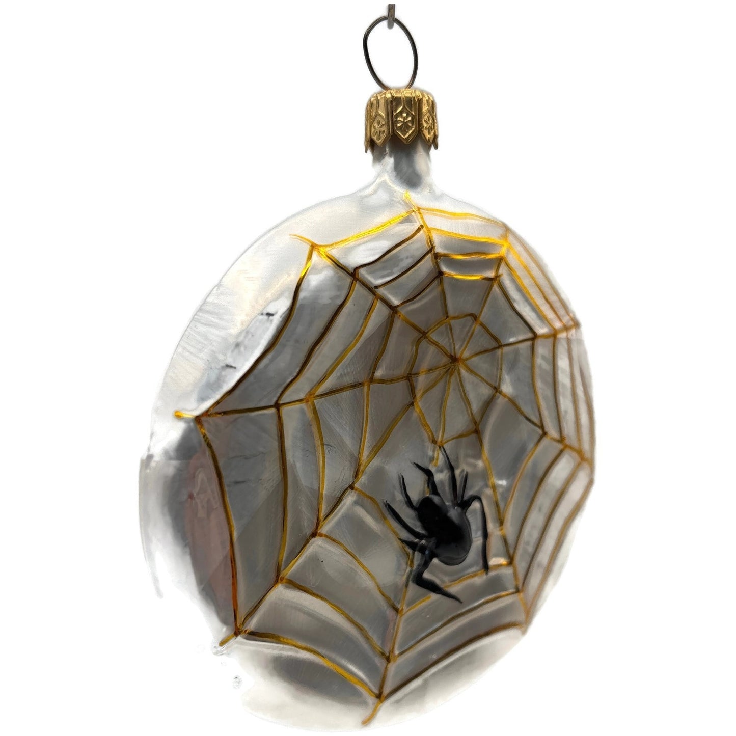 Christopher Radko Home Spun Black Spider in a Web Halloween Ornament 96-011-0