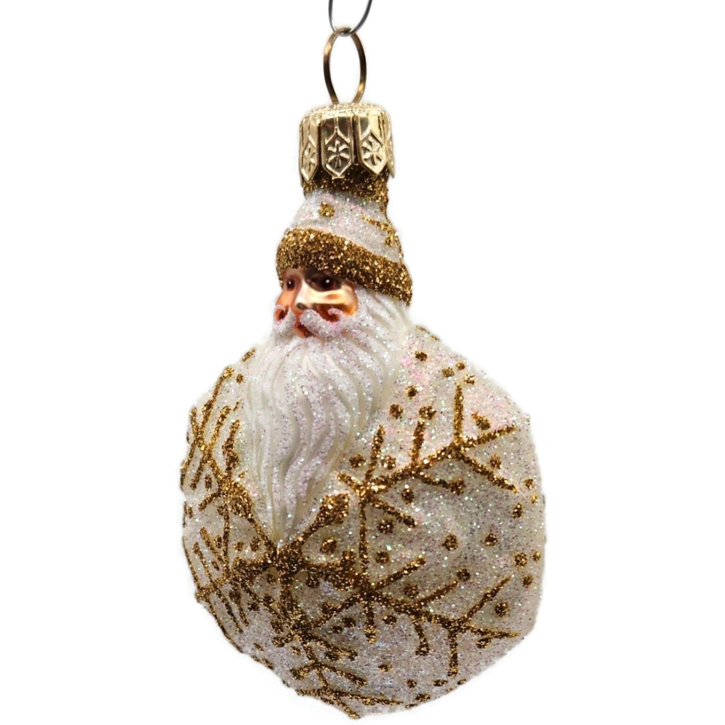 Patricia Breen Snowflake Noel Pearl Gold Santa Claus Glitter Christmas Ornament