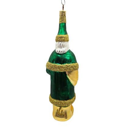 Patricia Breen Chocolate Box Santa Claus Green Gold Christmas Tree Ornament