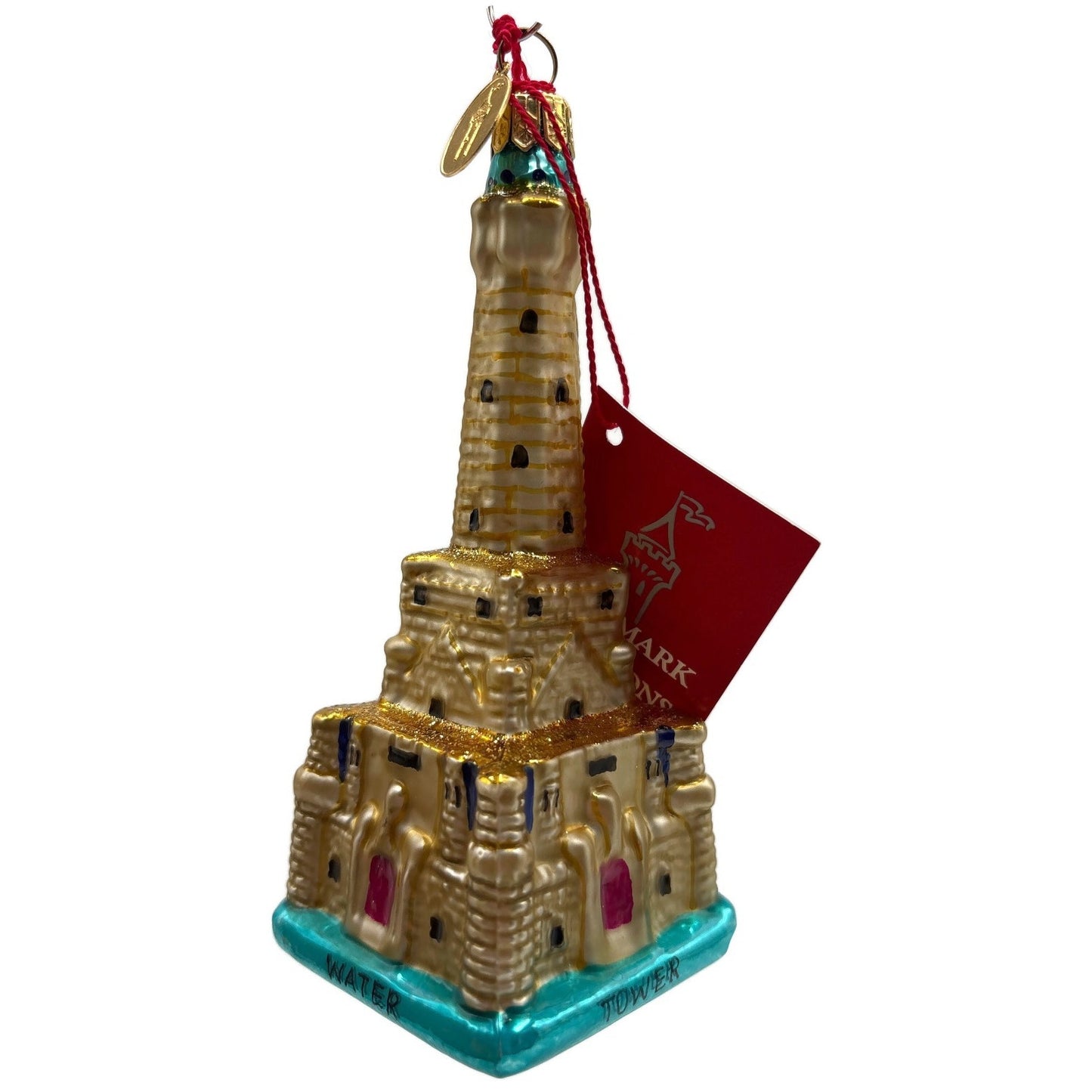 Landmark Creations The Chicago Water Tower Gold European Glass Holiday Ornament