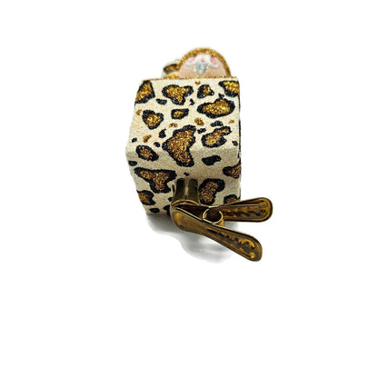 Patricia Breen Jolly Surprise Santa Head Leopard Animal Clip Christmas Ornament