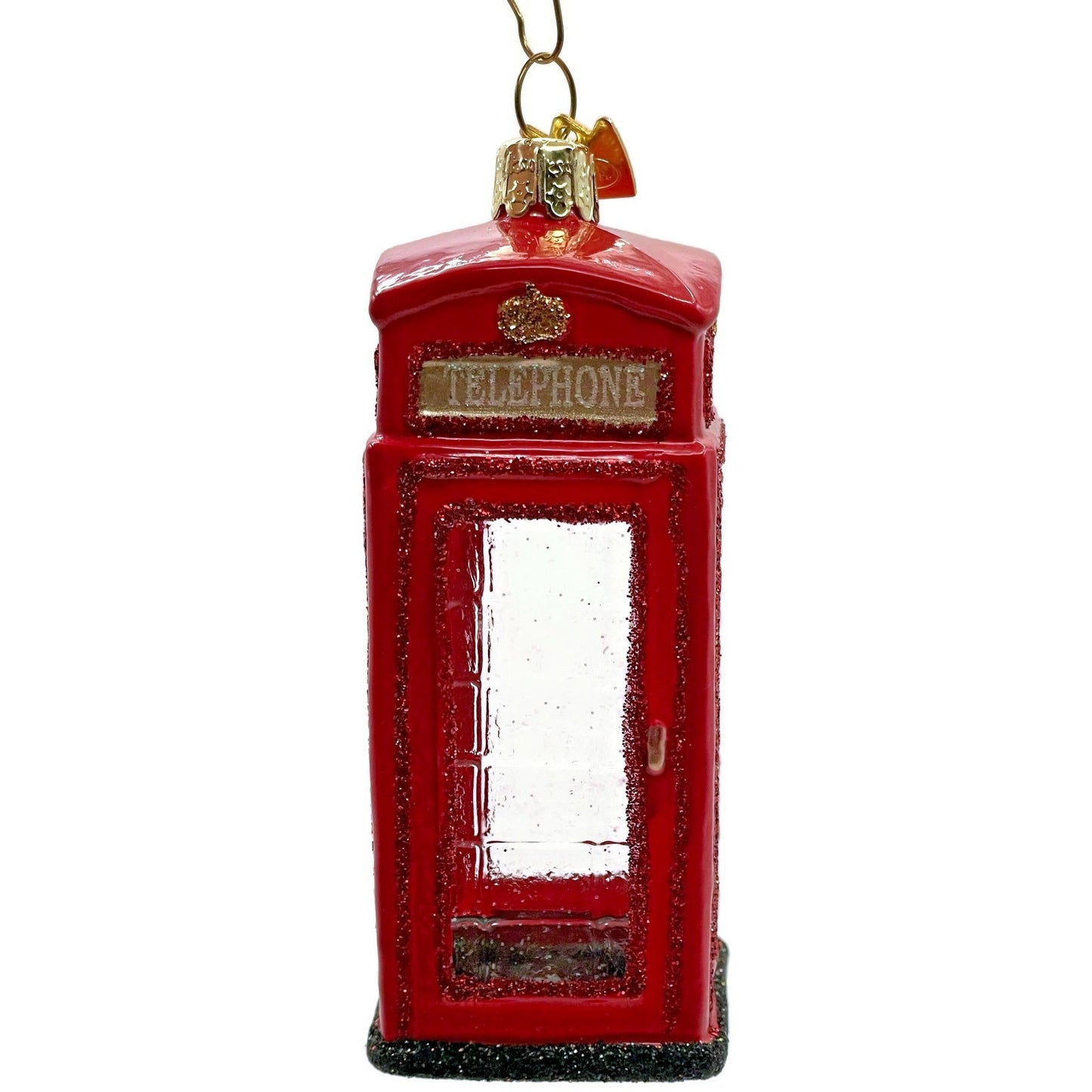 British Phone Booth Red Glass Kurt S Adler Noble Gems Christmas Tree Ornament