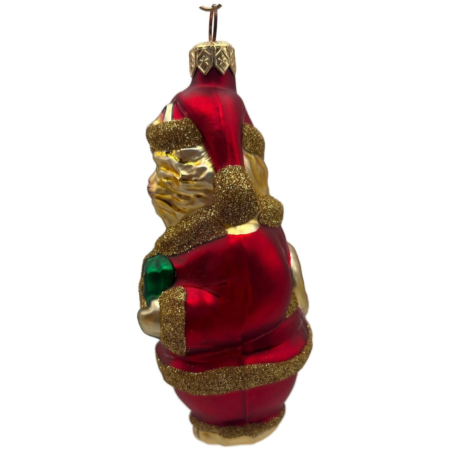 Patricia Breen Santa Paws Red Gold Trim Cat Animal Christmas Tree Ornament