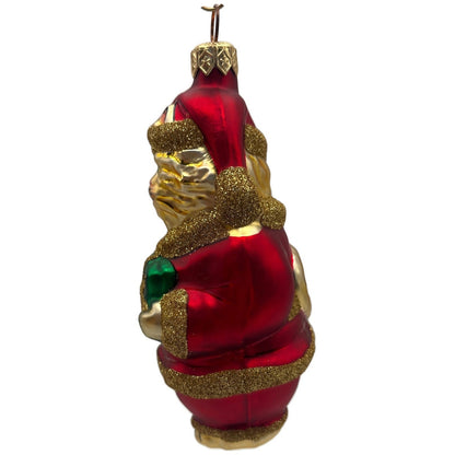 Patricia Breen Santa Paws Red Gold Trim Cat Animal Christmas Tree Ornament