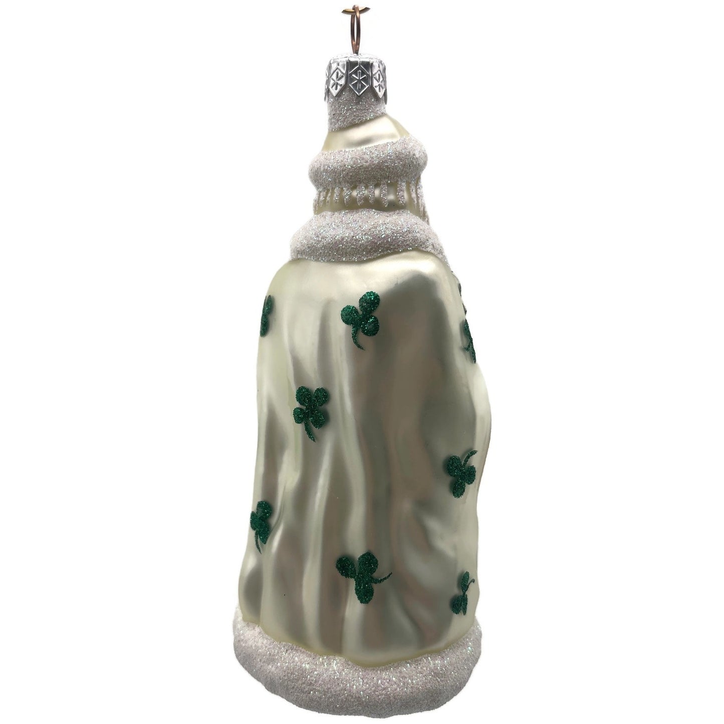 Patricia Breen Santa of the North Pearl Green Shamrocks St. Patrick's Ornament