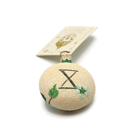 Patricia Breen Anniversary Medallion Spring Peach Basket Christmas Tree Ornament