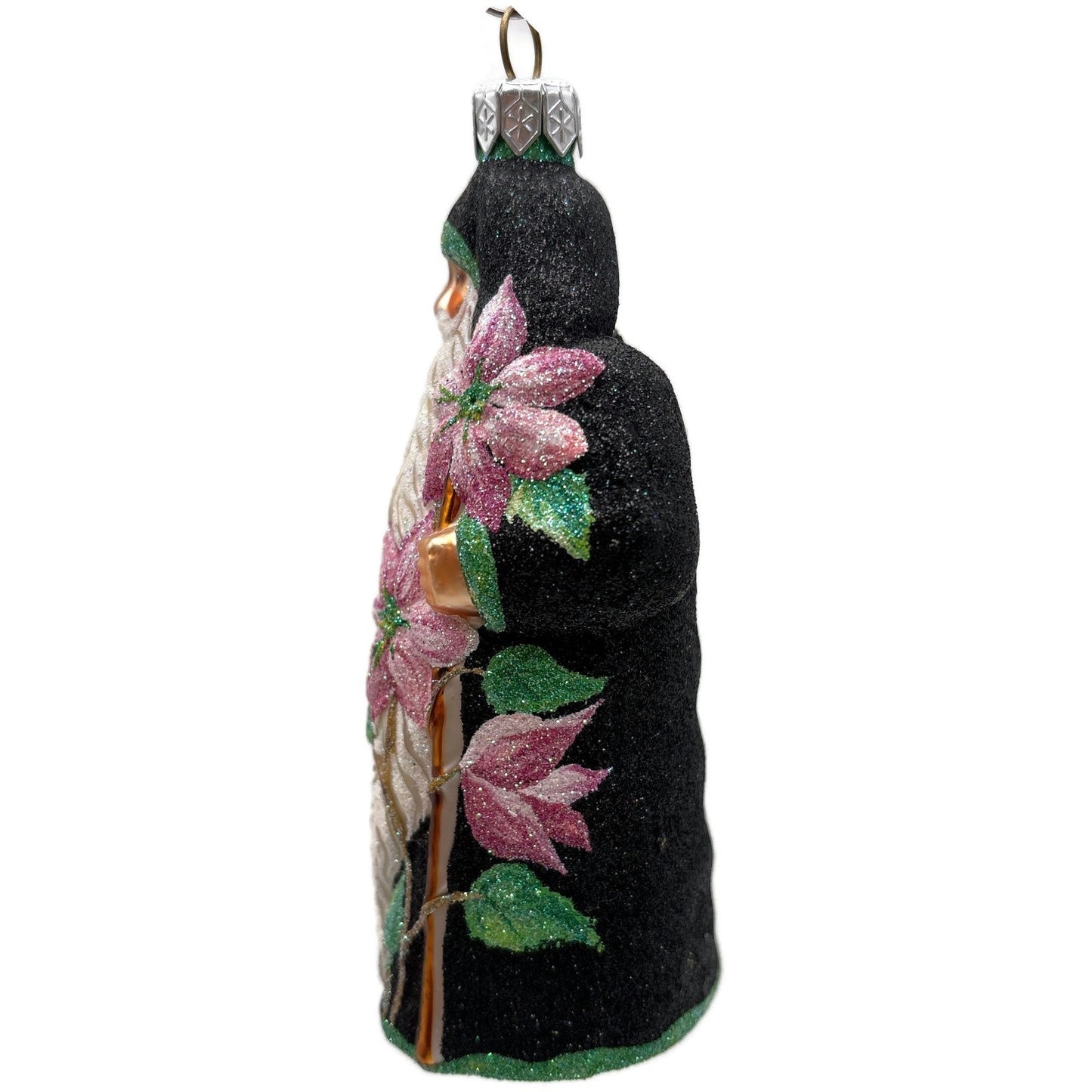 Patricia Breen Clematis Santa Black Pink Flowers Spring Christmas Tree Ornament