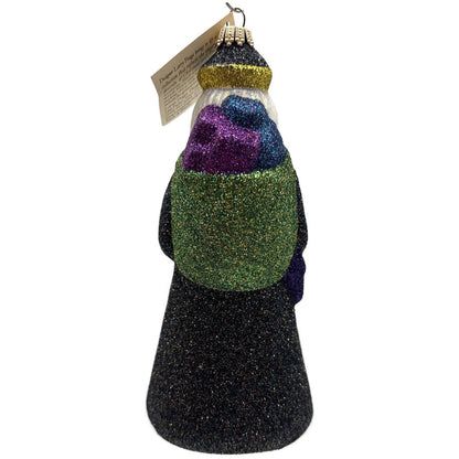 Larry Fraga Mr. Fabulous Glitter Series Green Purple Christmas Tree Ornament
