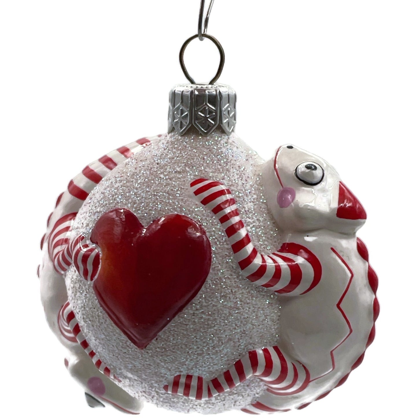 Patricia Breen Once Again for James Hearts Striped Chameleon Valentines Ornament
