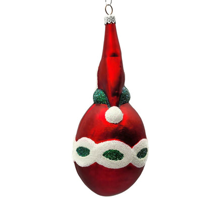 Patricia Breen Faberge Santa Claus Matte Red Green Christmas Tree Ornament