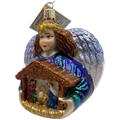 Bethlehem Angel Nativity Merck Family Old World Christmas Blue Holiday Ornament