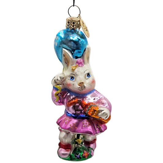 Christopher Radko Party Girl Easter Bunny Blue Balloon Christmas Ornament 00-242