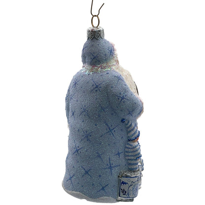 Patricia Breen Ornament Painterly Santa Chinoiserie Blue Striped Christmas Tree