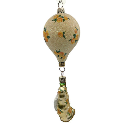 Patricia Breen Into the Blue Santa Claus Yellow Roses Spring Christmas Ornament