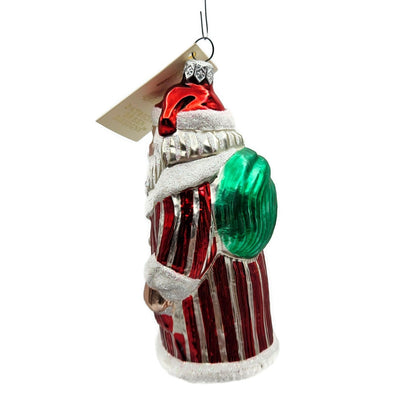 Patricia Breen Striped Santa Red White Stripes Christmas Holiday Tree Ornament