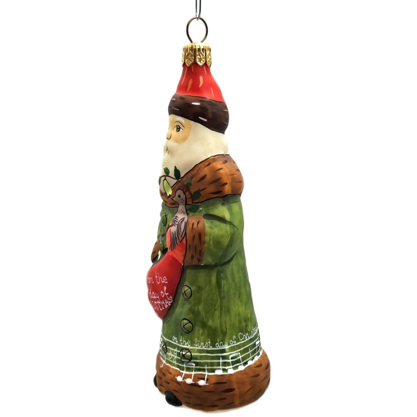 Vaillancourt Twelve Days of Christmas Santa Claus Folk Art Christmas Ornament
