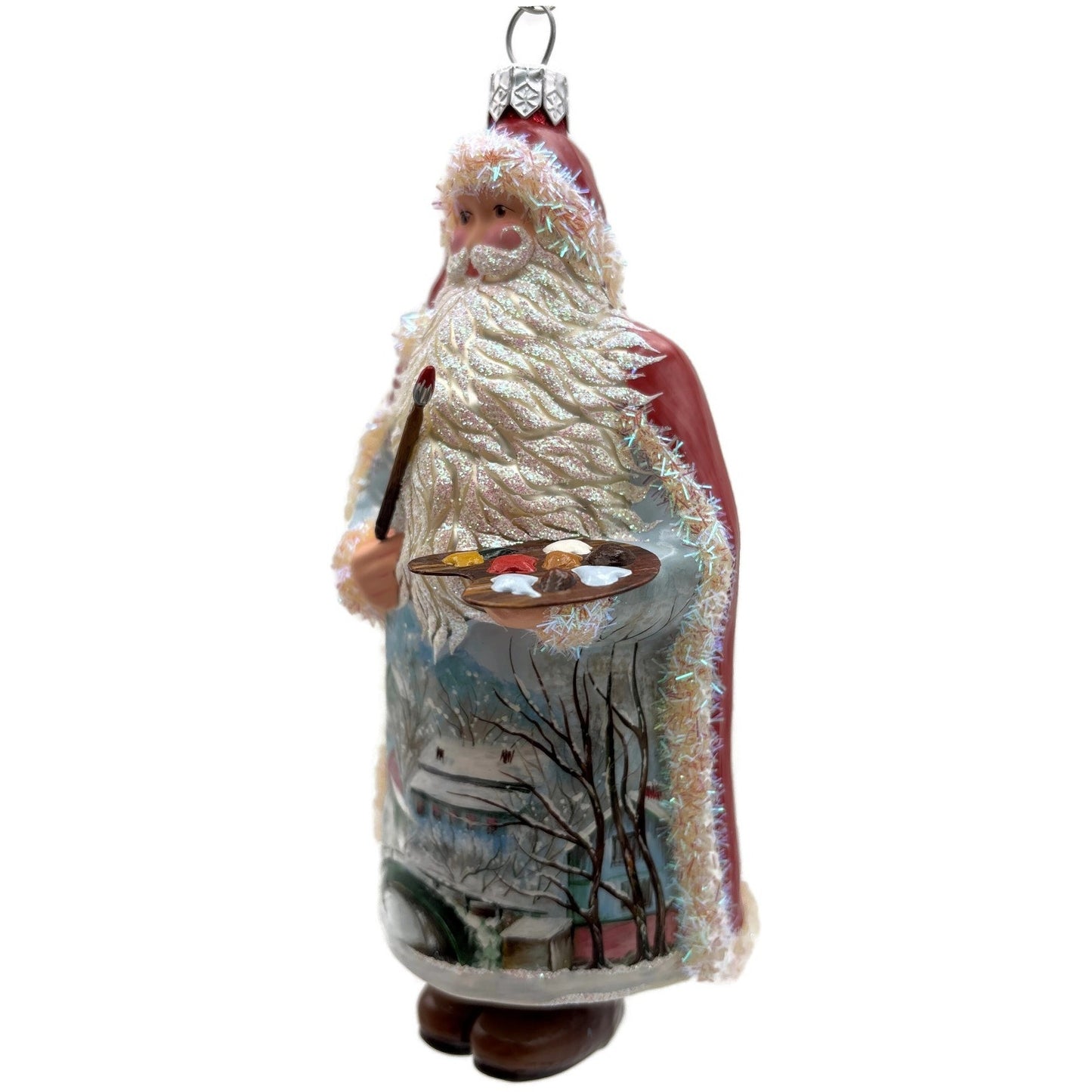 Patricia Breen Sandvika Santa Red Artistic Scene Christmas Tree Ornament AIC