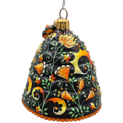 Patricia Breen Stunning Skep Russian Fairy Tale Black Bee Christmas Ornament