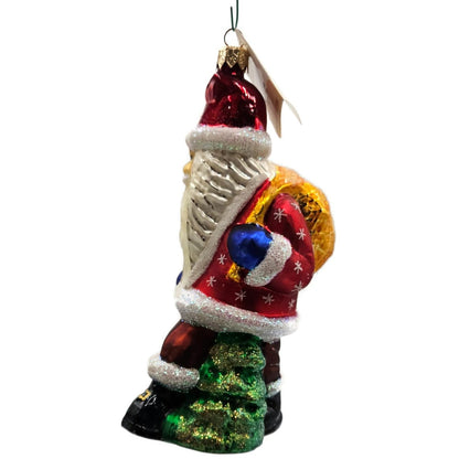 Christopher Radko Long Beard Santa Claus With Sack Christmas Tree Ornament