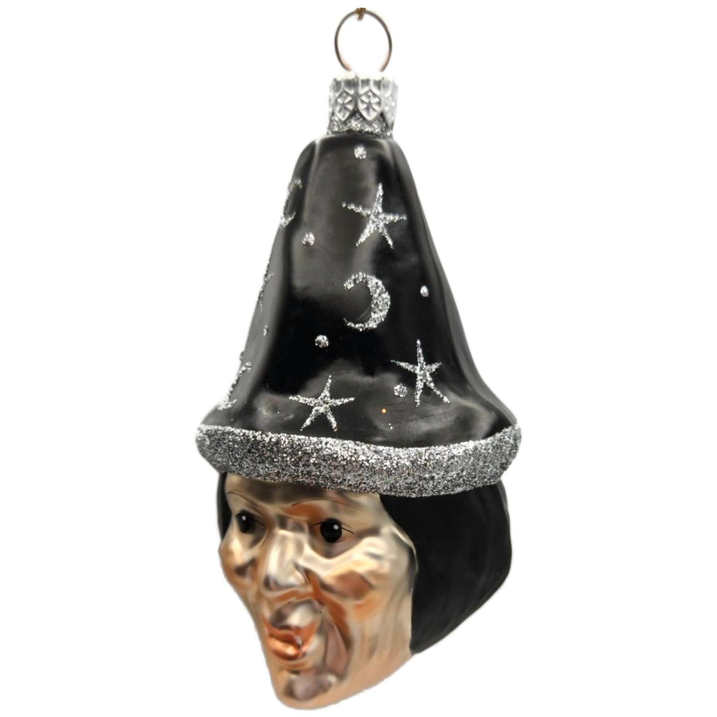 Patricia Breen Witch Hazel Black Hat Silver Moon Stars Halloween Ornament CO