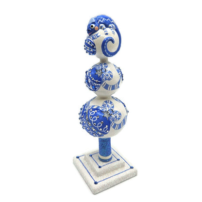 Patricia Breen Miniature Chameleon Finial Ornaments Blue Christmas Deco Ornament