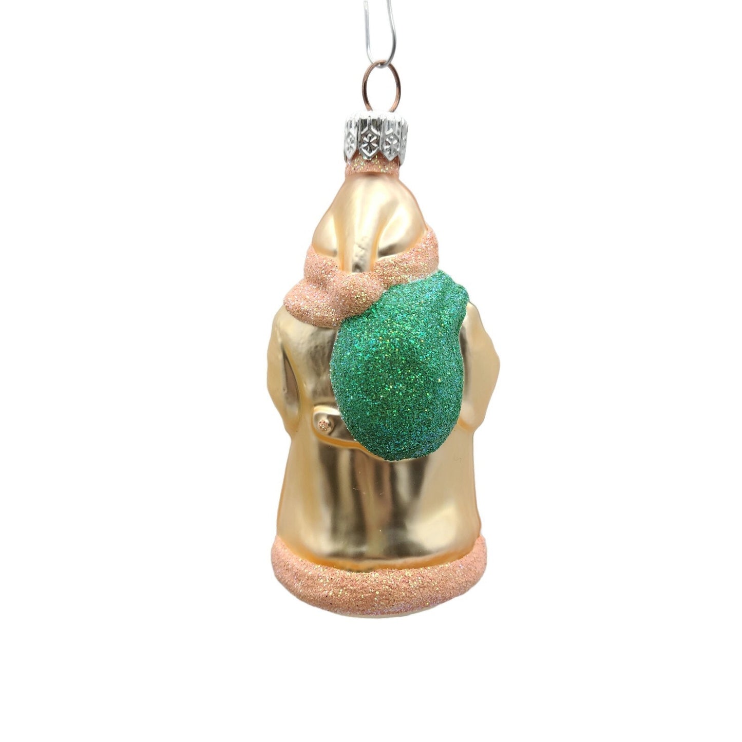 Patricia Breen Miniature Santa Claus and Teddy Peach Christmas Tree Ornament